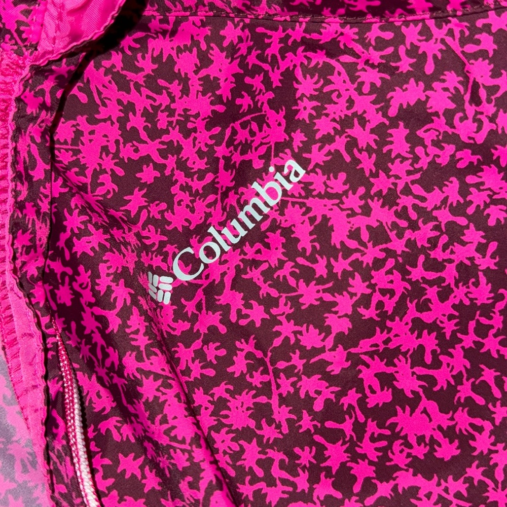 Columbia pink Rain Coat with hood
